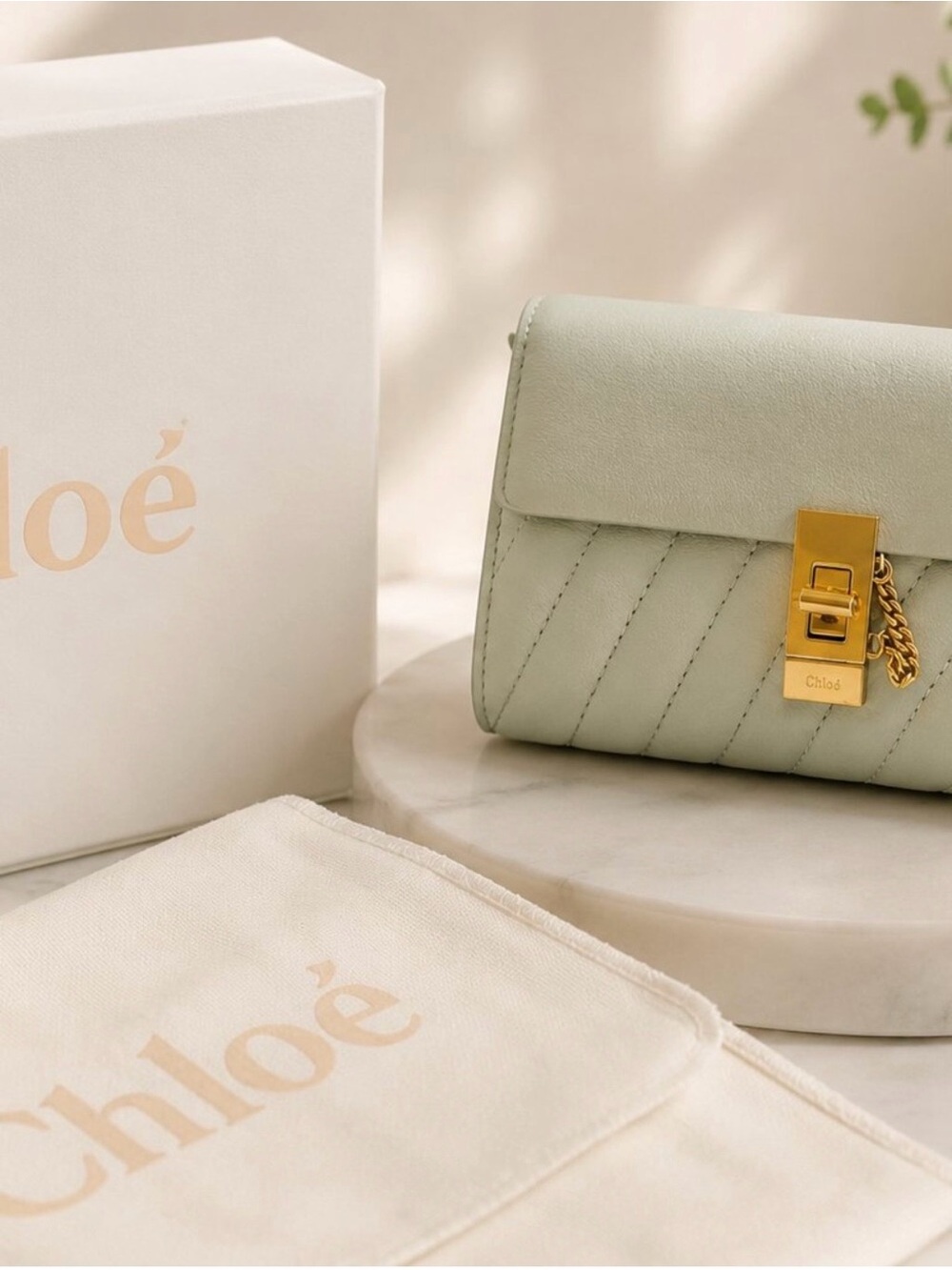 Chloé Drew Bijou Long Flap Wallet | Light Eucalyptus Green | GIFT READY!